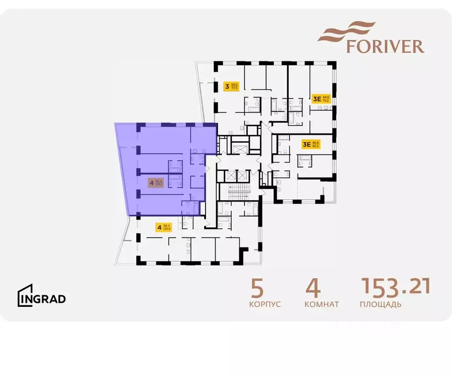 4-к кв. Москва Г мкр, Форивер жилой комплекс, 5 (153.21 м) - Фото 1