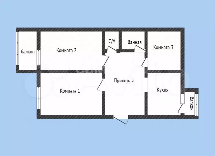 3-к. квартира, 70 м, 5/5 эт. - Фото 0