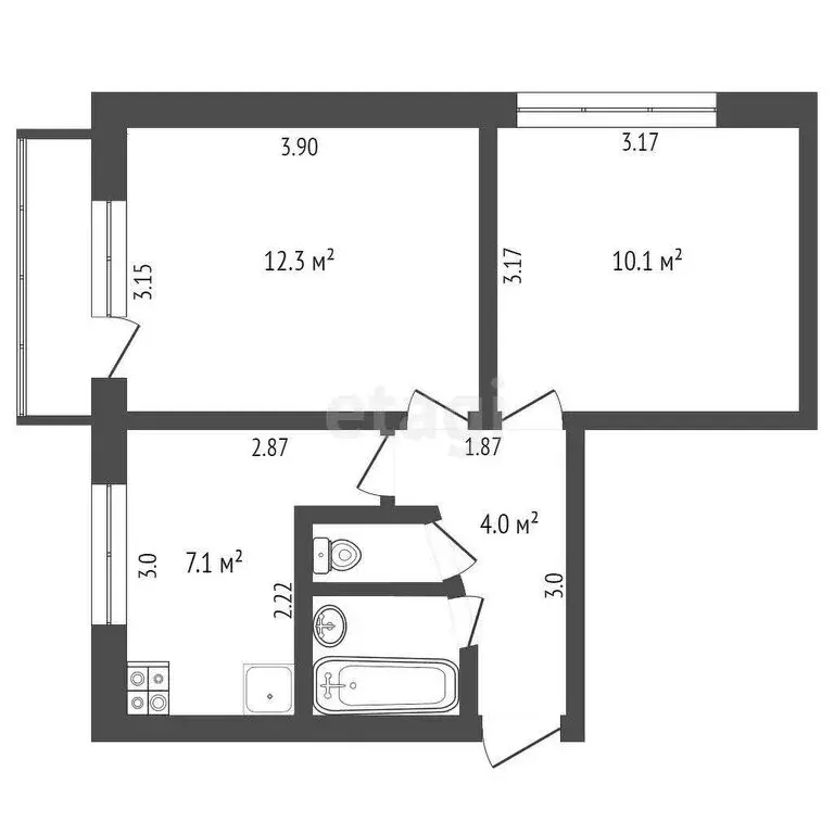 2-комнатная квартира: Вологда, улица Карла Маркса, 76 (36.2 м) - Фото 0