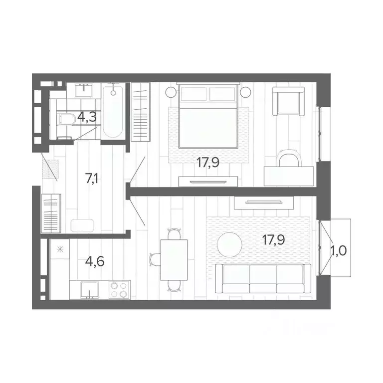 2-к кв. Алтайский край, Барнаул тракт Змеиногорский, 35Б (52.8 м) - Фото 0