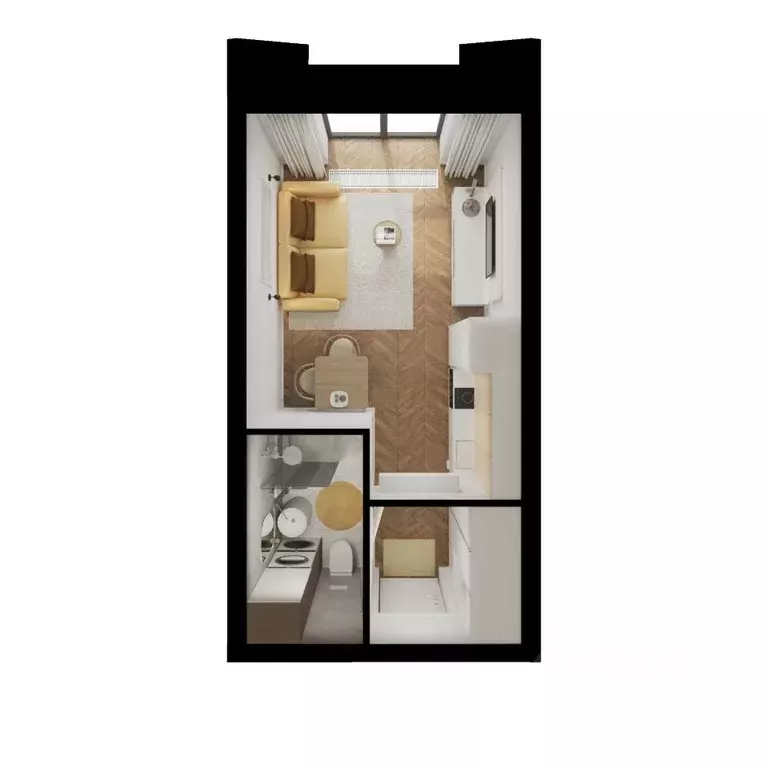 Студия Татарстан, Казань Ботаническая 3 жилой комплекс, 2 (20.9 м) - Фото 2