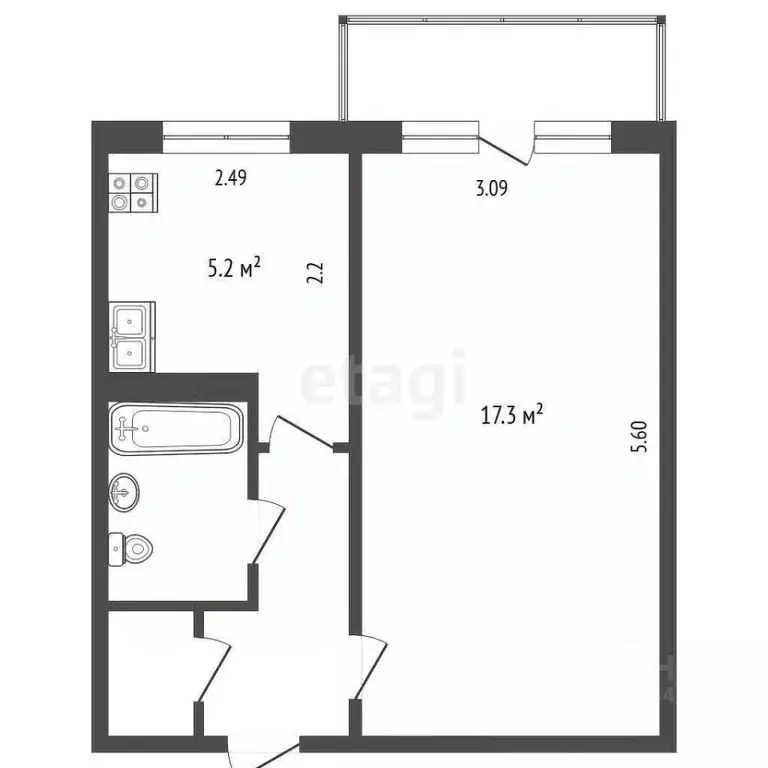 1-к кв. Тюменская область, Тюмень Таврическая ул., 10 (30.0 м) - Фото 0
