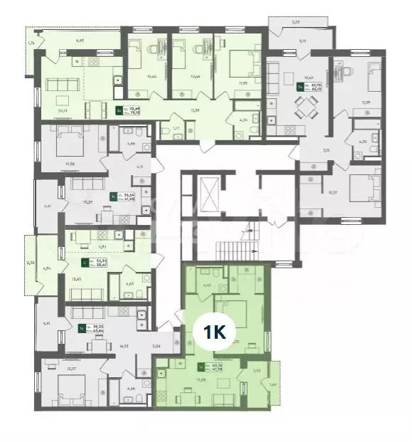 2-к. квартира, 65 м, 3/7 эт. - Фото 1