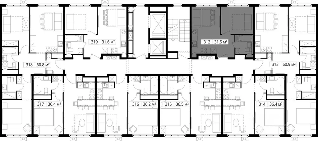 1-к кв. Московская область, Ленинский городской округ, д. Сапроново, ... - Фото 2