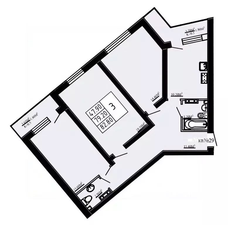 3-к кв. Ленинградская область, Коммунар г. Гатчинский муниципальный ... - Фото 1