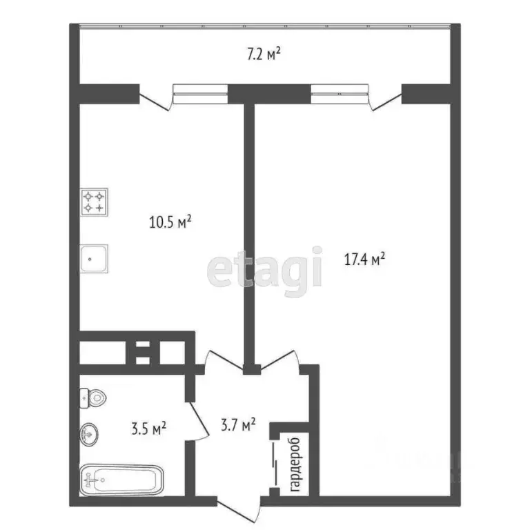 1-к кв. Краснодарский край, Анапа ул. Омелькова, 93 (42.3 м) - Фото 1