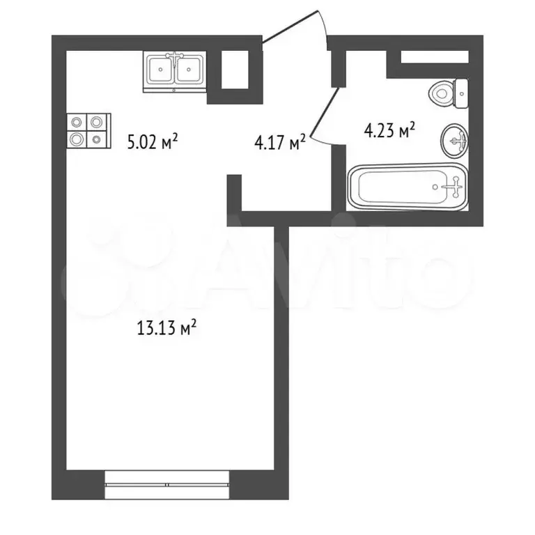 Квартира-студия, 26,5 м, 6/25 эт. - Фото 0