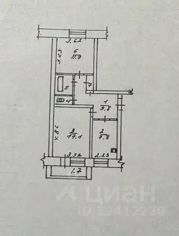 2-к кв. Тверская область, Тверь ул. Орджоникидзе, 45к2 (53.3 м) - Фото 1