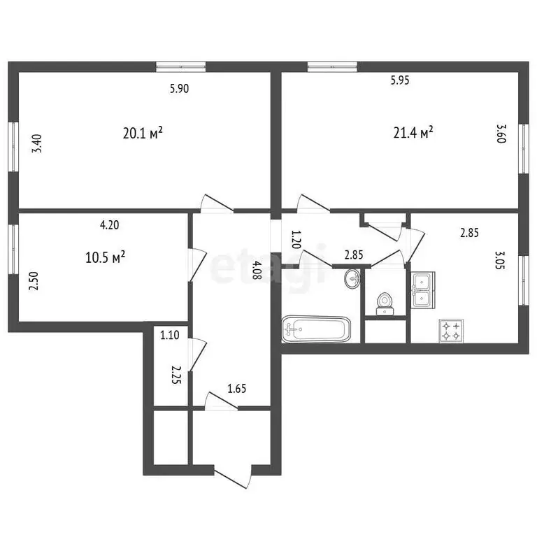 3-комнатная квартира: Санкт-Петербург, улица Курчатова, 6 (82.1 м) - Фото 1