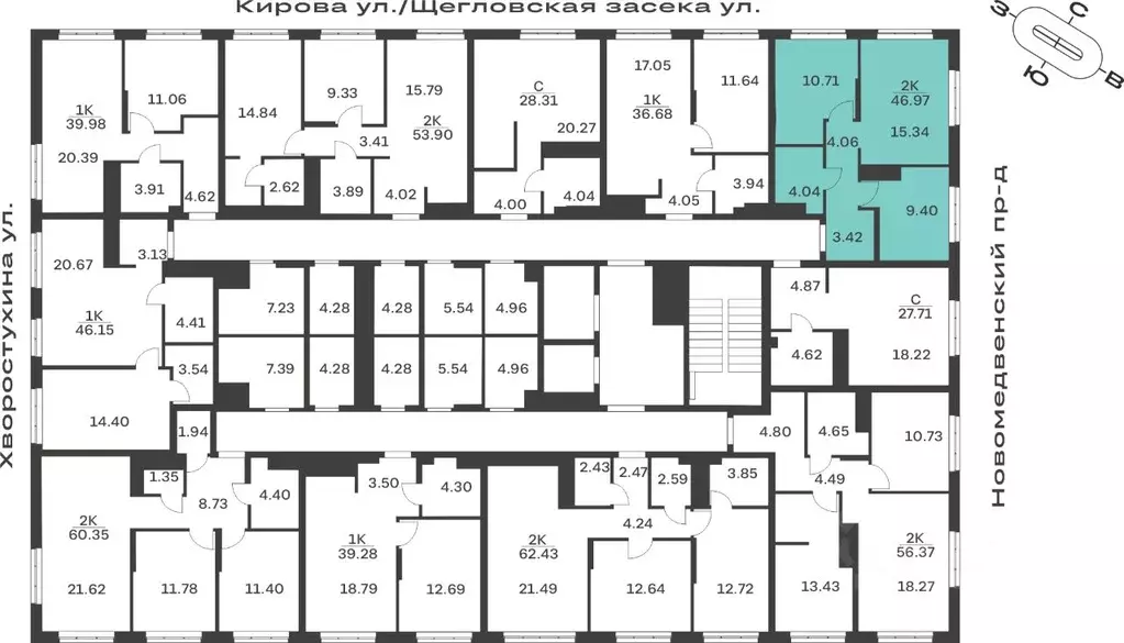 2-к кв. Тульская область, Тула ул. Хворостухина, 21 (46.97 м) - Фото 1