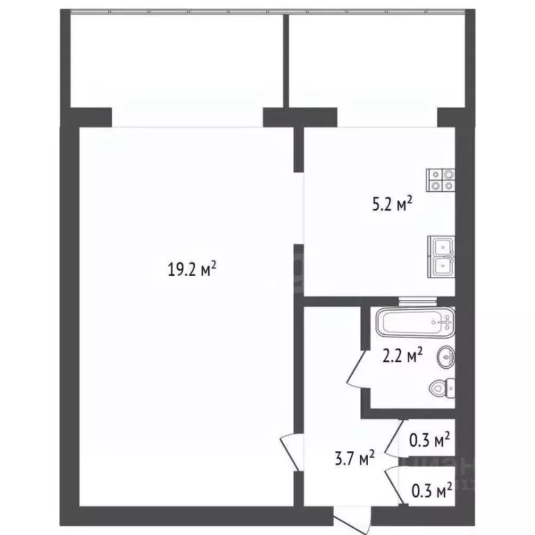 1-к кв. Севастополь ул. Хрусталева, 69 (32.8 м) - Фото 2