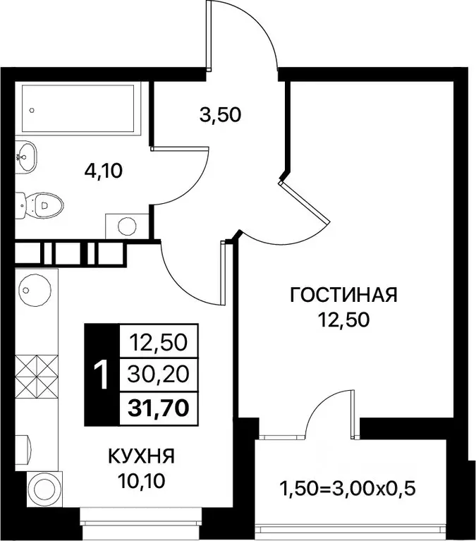 1-к кв. Ростовская область, Ростов-на-Дону ул. Берберовская, 19с2 ... - Фото 0