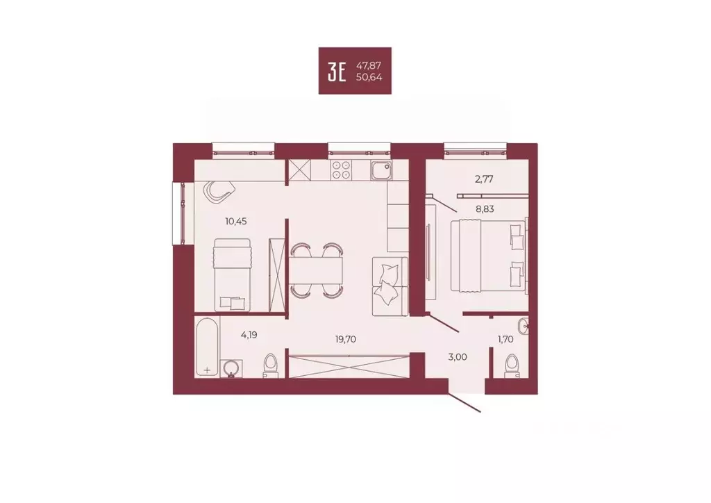 3-к кв. Пензенская область, Пенза ул. Тепличная, 55 (50.64 м) - Фото 1