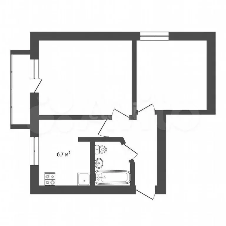 2-к. квартира, 36,5 м, 3/5 эт. - Фото 0
