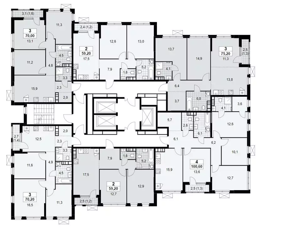 3-к кв. Москва Южные Сады жилой комплекс (70.5 м) - Фото 1