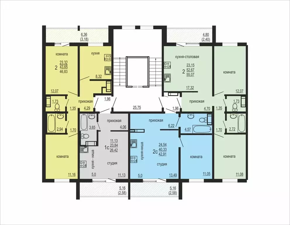 2-комнатная квартира: посёлок Западный, улица Дружбы, 6 (46.83 м) - Фото 2