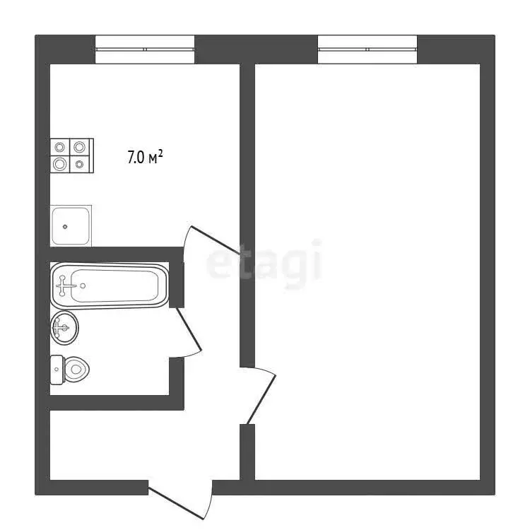 1-комнатная квартира: Тамбов, улица Николая Вирты, 17 (29.2 м) - Фото 0