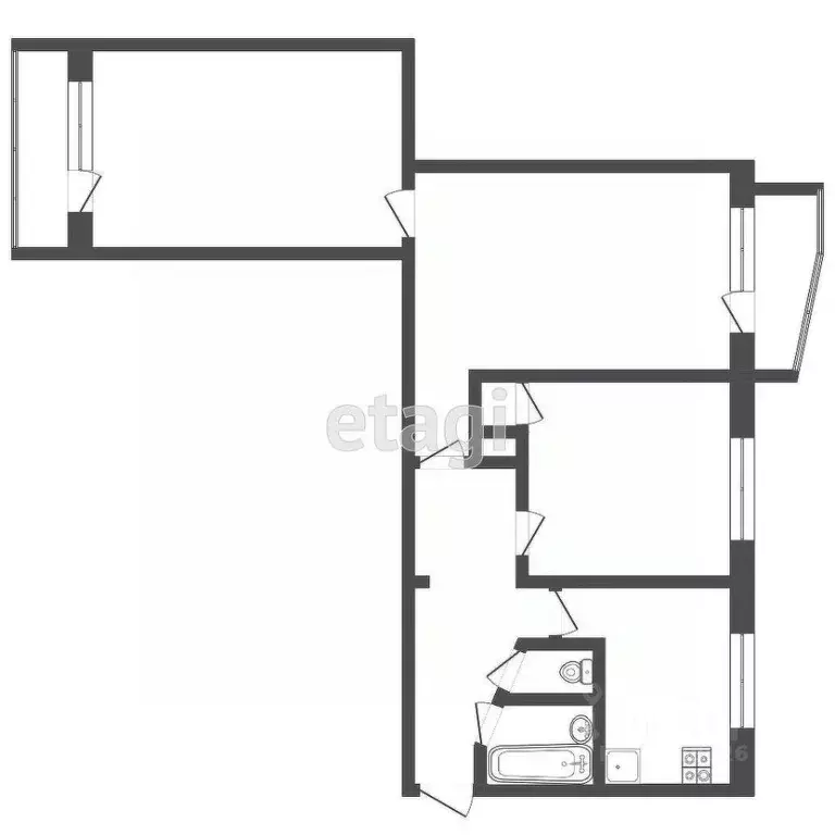 3-к кв. Московская область, Дмитров ул. Космонавтов, 31 (57.6 м) - Фото 2