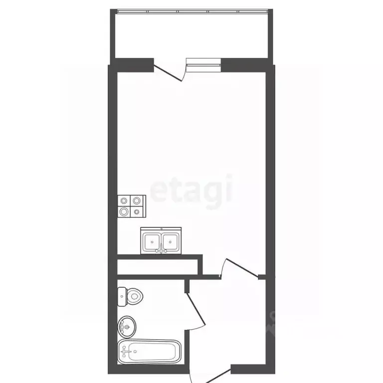 Студия Санкт-Петербург ул. Русановская, 20к3 (22.0 м) - Фото 2