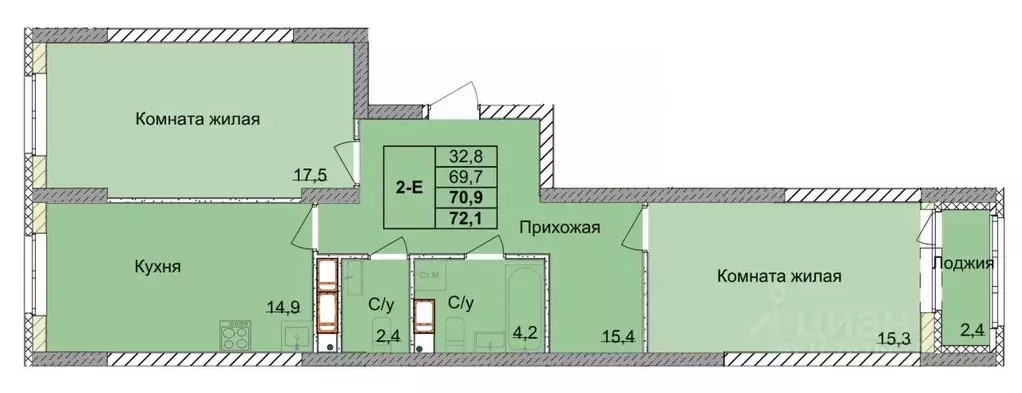 2-к кв. Нижегородская область, Нижний Новгород 1-я Оранжерейная ул. ... - Фото 0