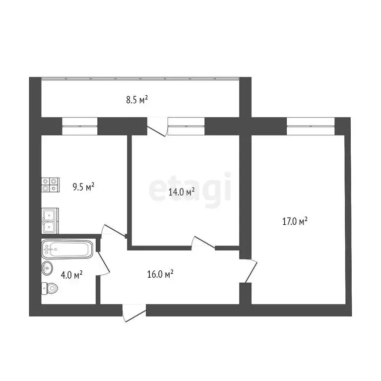 2-комнатная квартира: Самара, улица Дыбенко, 23 (52.3 м) - Фото 0