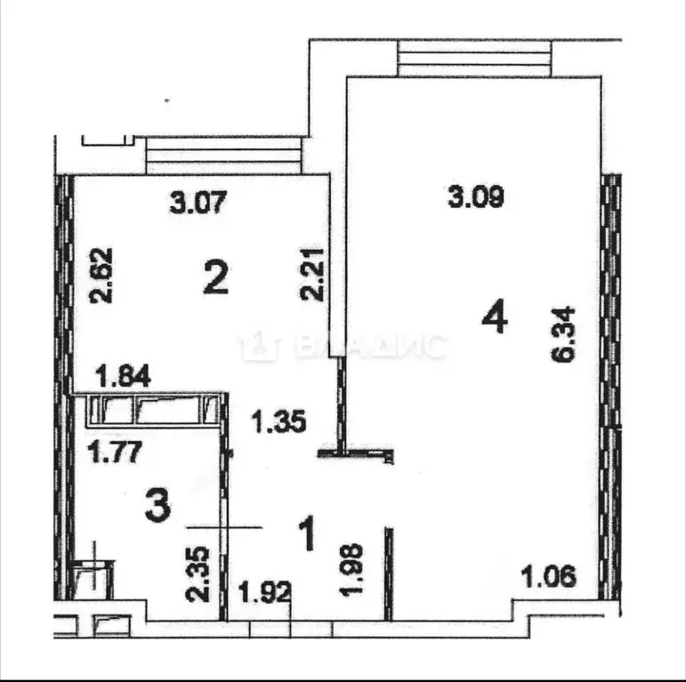 1-к кв. Московская область, Люберцы Красноармейская ул., 19 (35.4 м) - Фото 2