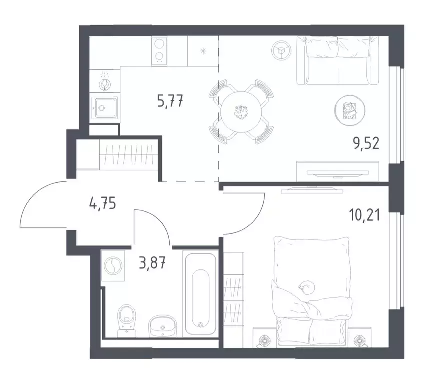 1-к кв. Московская область, Ленинский городской округ, д. Коробово ... - Фото 1