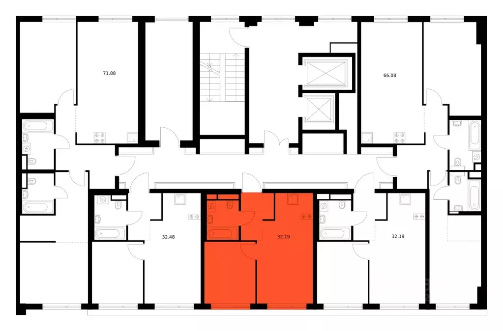 1-к кв. Москва Квартал Мит жилой комплекс (32.19 м) - Фото 2