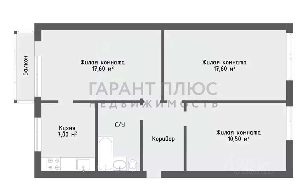 3-к кв. Липецкая область, Липецк Звездная ул., 9 (62.2 м) - Фото 2