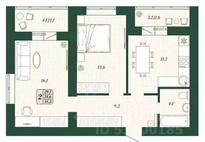 2-к кв. Самарская область, Волжский район, Смышляевка городское ... - Фото 1