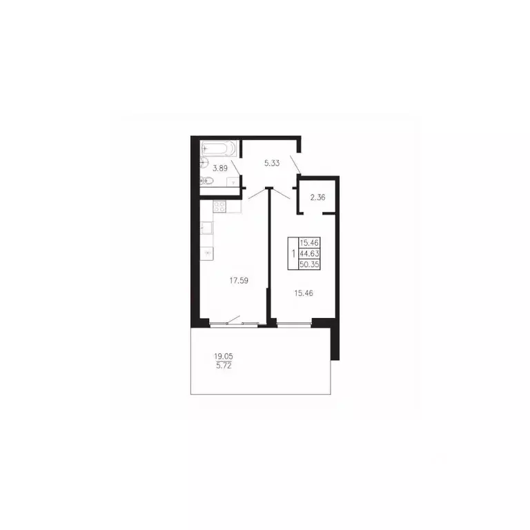 1-к кв. Крым, Феодосия муниципальный округ, Приморский пгт Просторы ... - Фото 1