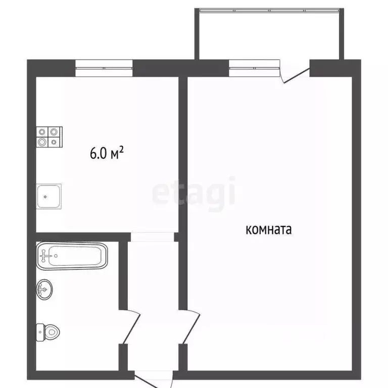 1-к кв. Забайкальский край, Чита ул. Текстильщиков, 2 (29.9 м) - Фото 1