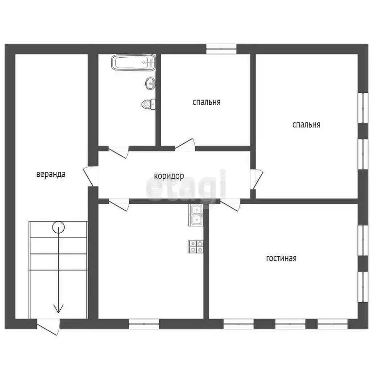 Дом в посёлок Ясные Поляны, улица Ленина (46.5 м) - Фото 1