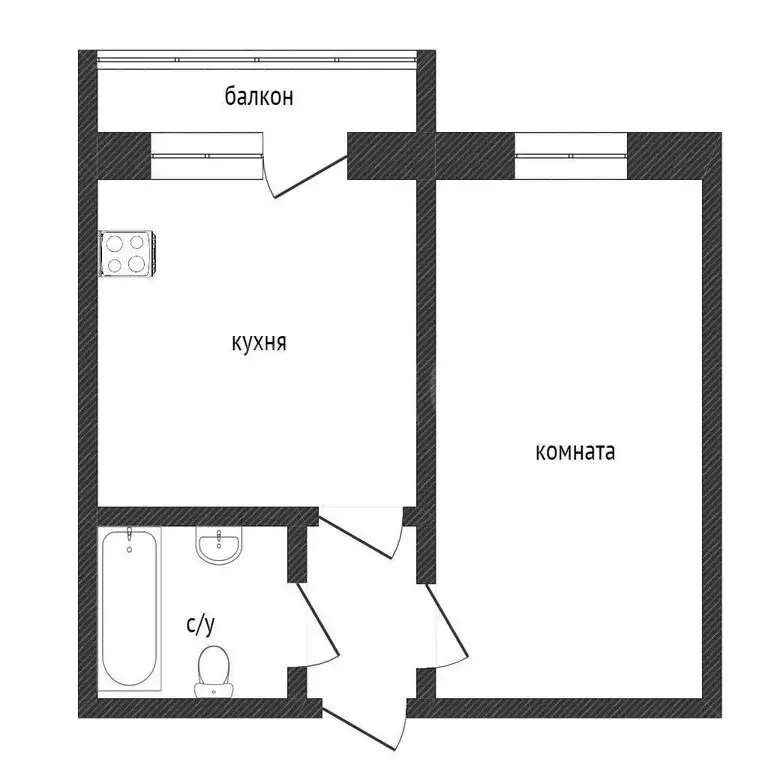 1-комнатная квартира: Курган, Чернореченская улица, 107 (45.59 м) - Фото 1