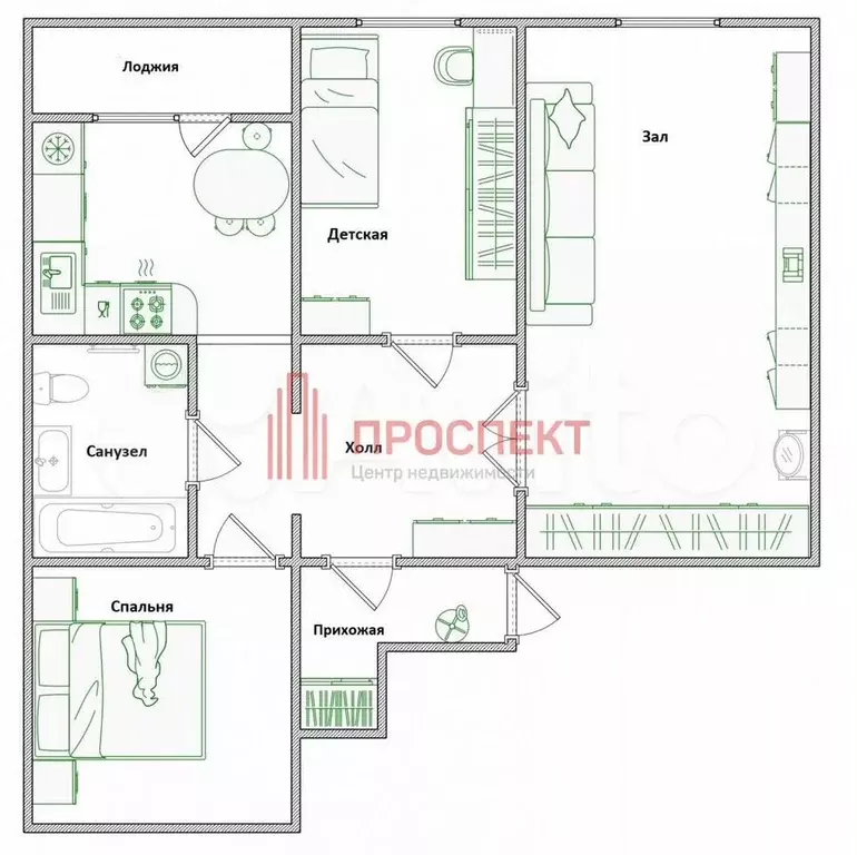 3-к. квартира, 64 м, 8/9 эт. - Фото 1