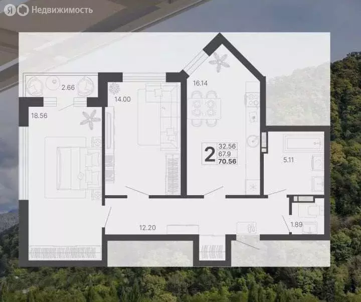 3-комнатная квартира: Сочи, Краснодонская улица, 44 (70 м) - Фото 1