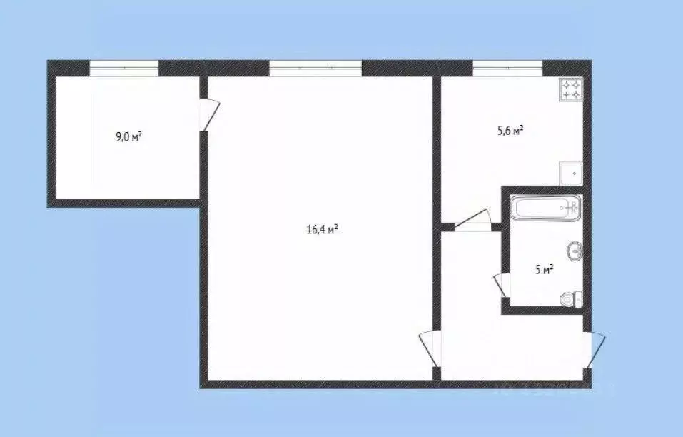 2-к кв. Омская область, Омск ул. Романенко, 9 (38.8 м) - Фото 2