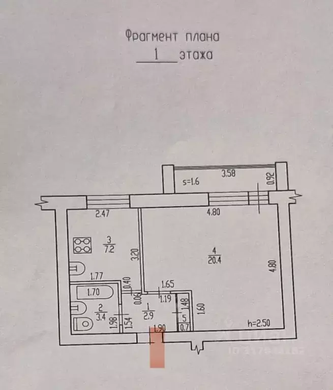 1-к кв. Брянская область, Брянск ул. Фрунзе, 78 (34.5 м) - Фото 2