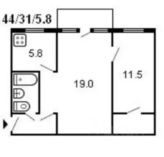 2-к кв. Москва Мартеновская ул., 23 (44.0 м) - Фото 1