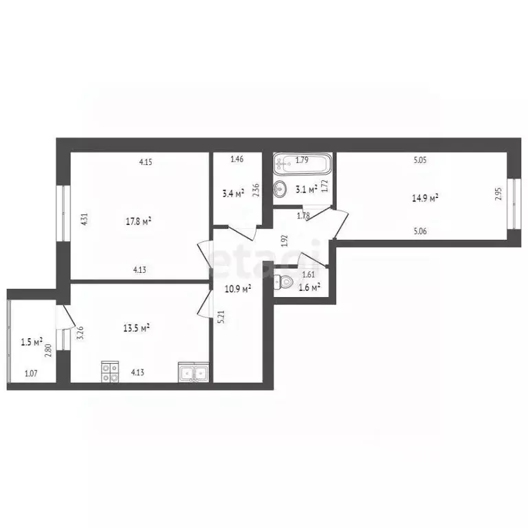 2-к кв. Марий Эл, Йошкар-Ола ул. Яна Крастыня, 6Б (65.0 м) - Фото 1