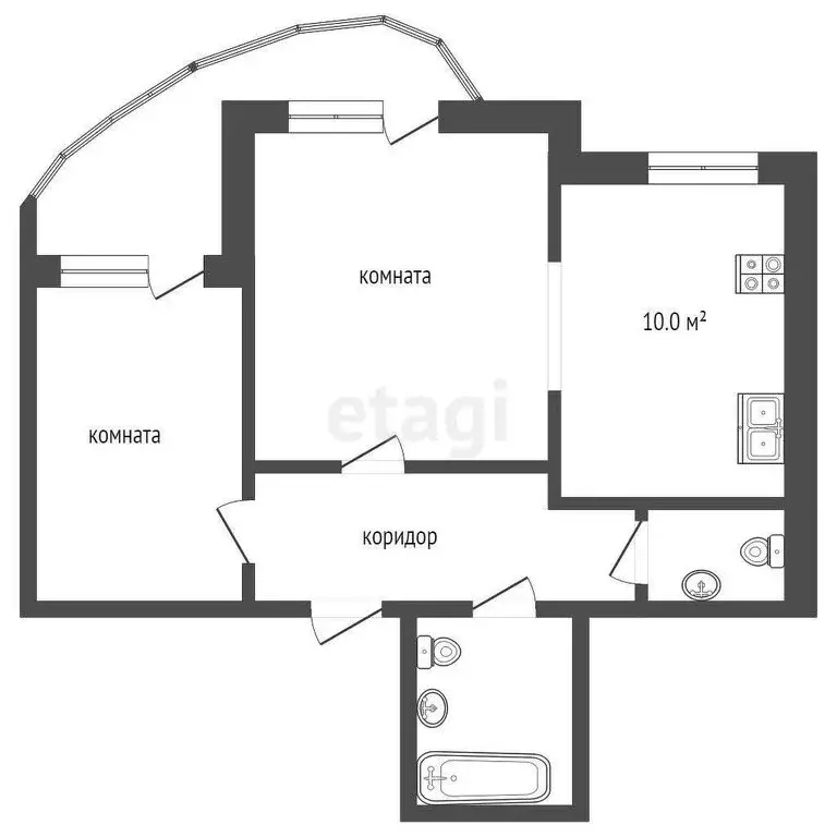 2-комнатная квартира: Тюмень, улица Орджоникидзе, 11 (66.7 м) - Фото 0