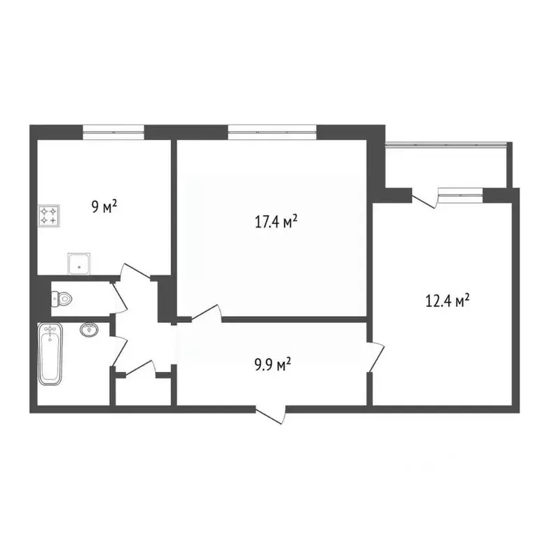 2-к кв. Красноярский край, Красноярск ул. Микуцкого, 8 (53.6 м) - Фото 2