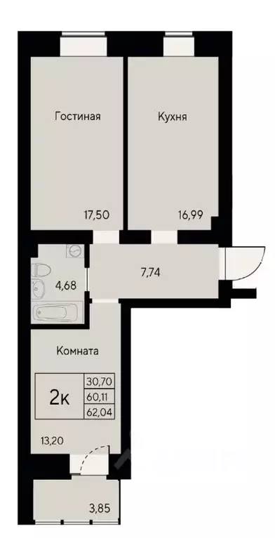 2-к кв. Красноярский край, Красноярск ул. Елены Стасовой, 80 (62.04 м) - Фото 0