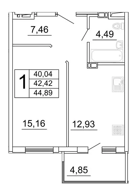 1-комнатная квартира: Самара, улица Дыбенко, 5 (45.3 м) - Фото 0