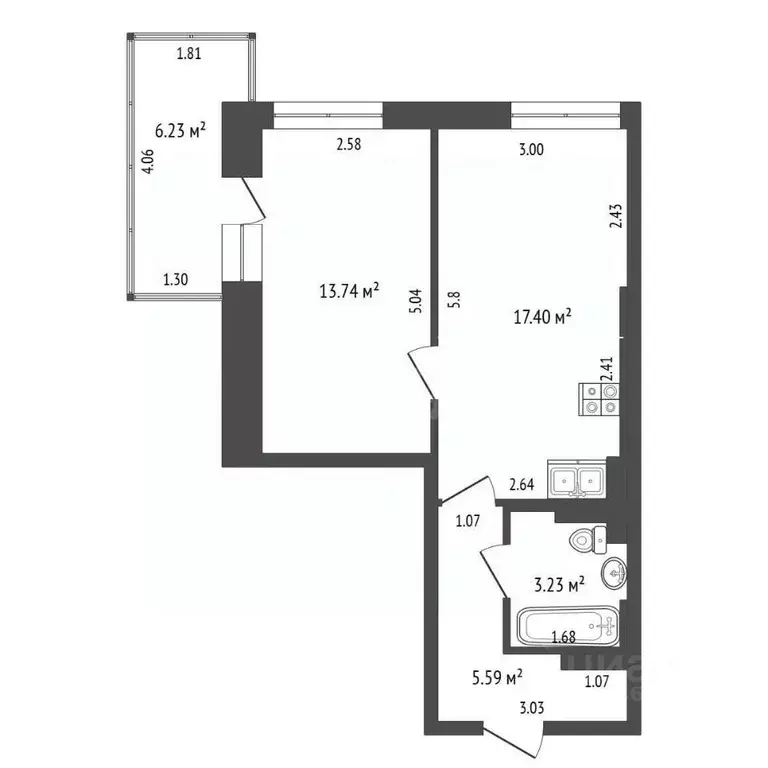 2-к кв. Крым, Ялта муниципальный округ, Гурзуф пгт ул. Геологов, 7к4 ... - Фото 2