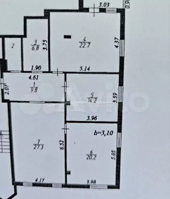 3-к. квартира, 103 м, 1/3 эт. - Фото 0