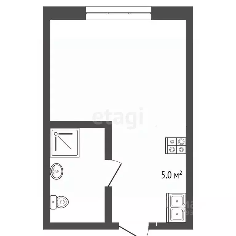 Студия Тюменская область, Тюмень Холодильная ул., 40 (17.5 м) - Фото 2