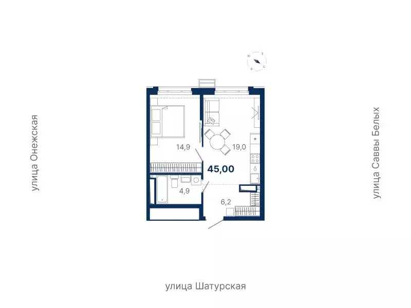 1-комнатная квартира: Екатеринбург, жилой район Южный, жилая ... - Фото 0