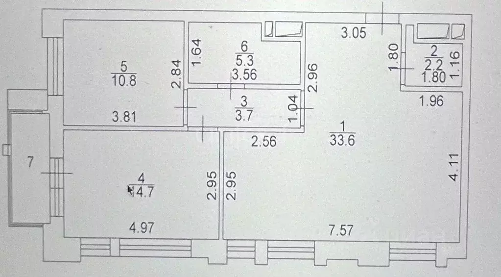 3-к кв. Москва проезд Невельского, 1к3 (70.3 м) - Фото 2