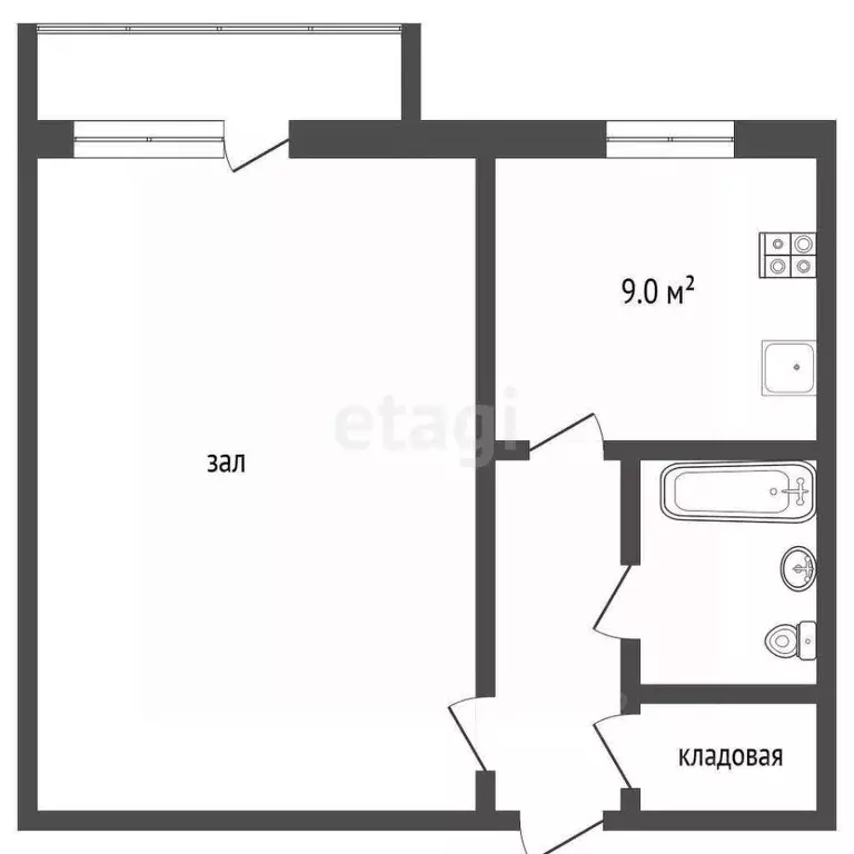 1-к кв. Тамбовская область, Тамбов Тамбов-4 тер., 26 (37.2 м) - Фото 0